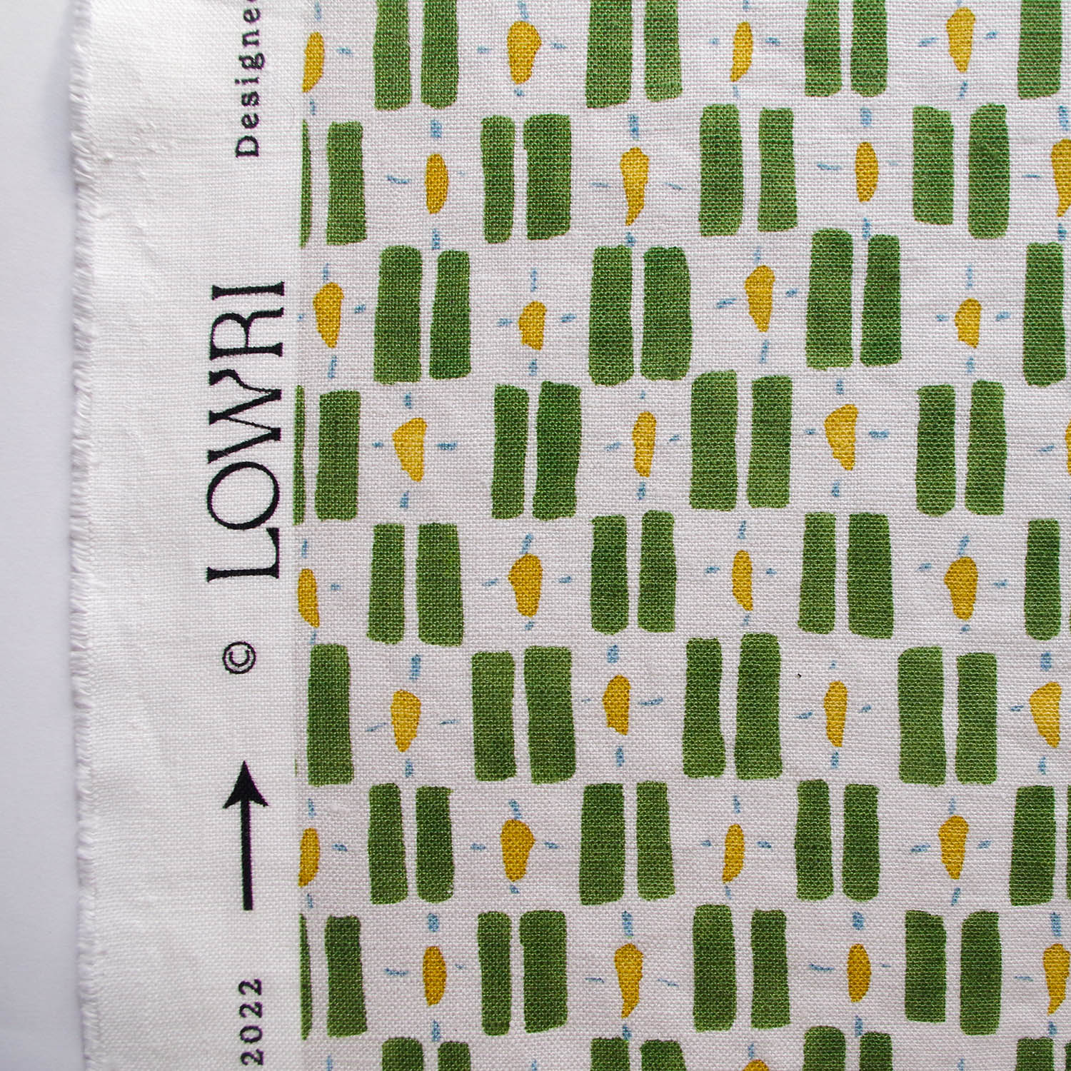 Printed Little Check Fabric - Green