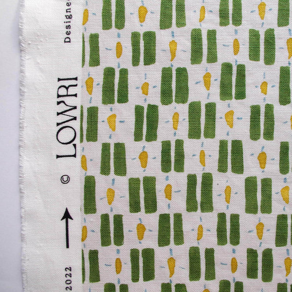 Printed Little Check Fabric - Green