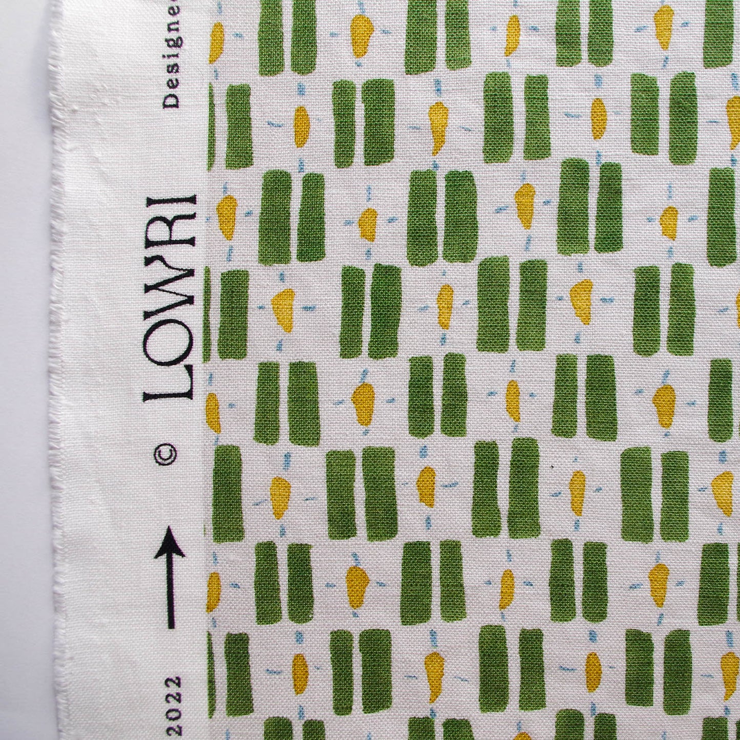 Printed Little Check Fabric - Green