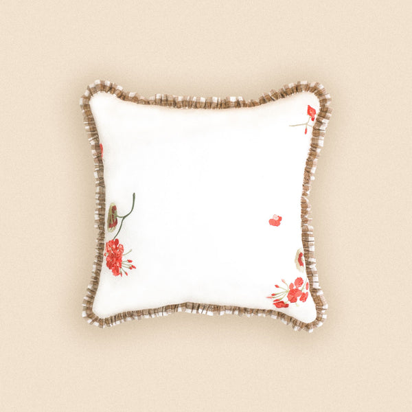 Geranium Patchwork Linen Cushion
