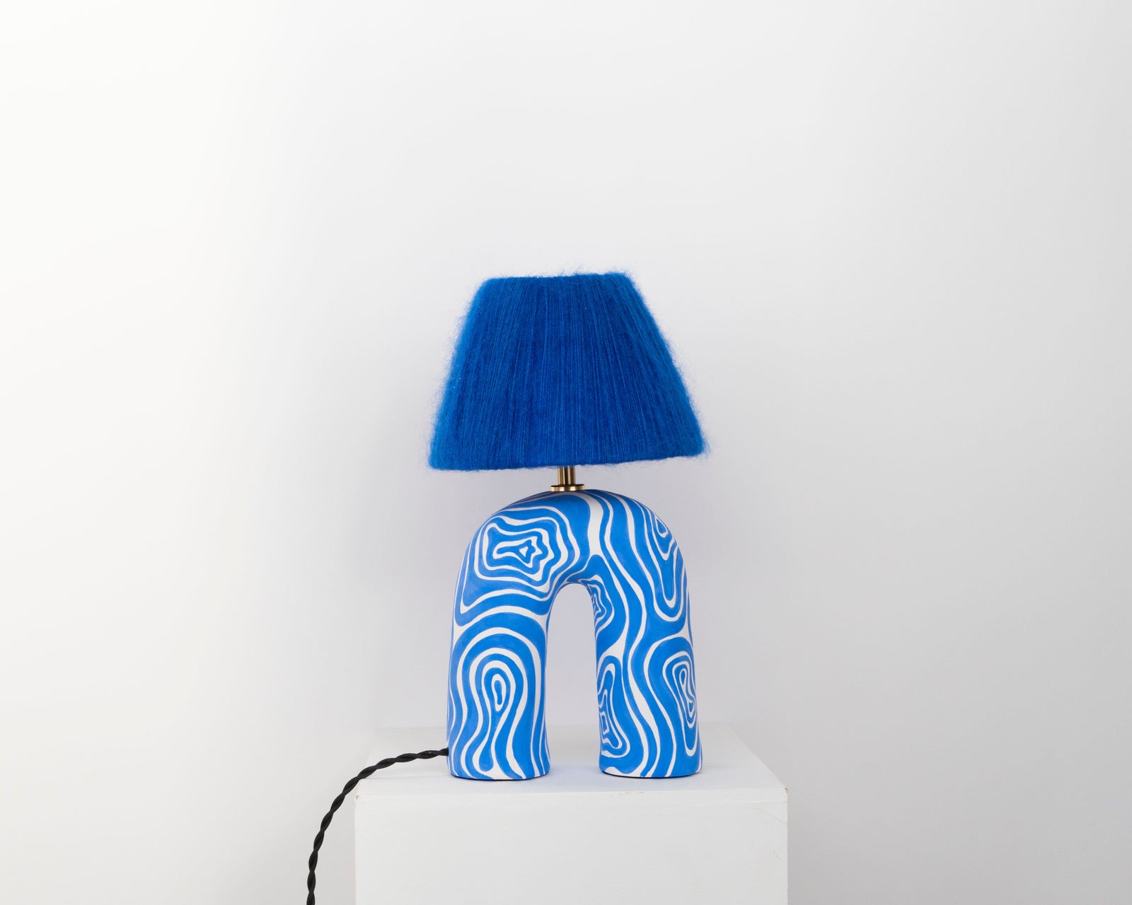 'You' Table Lamp - Cobalt Swirl