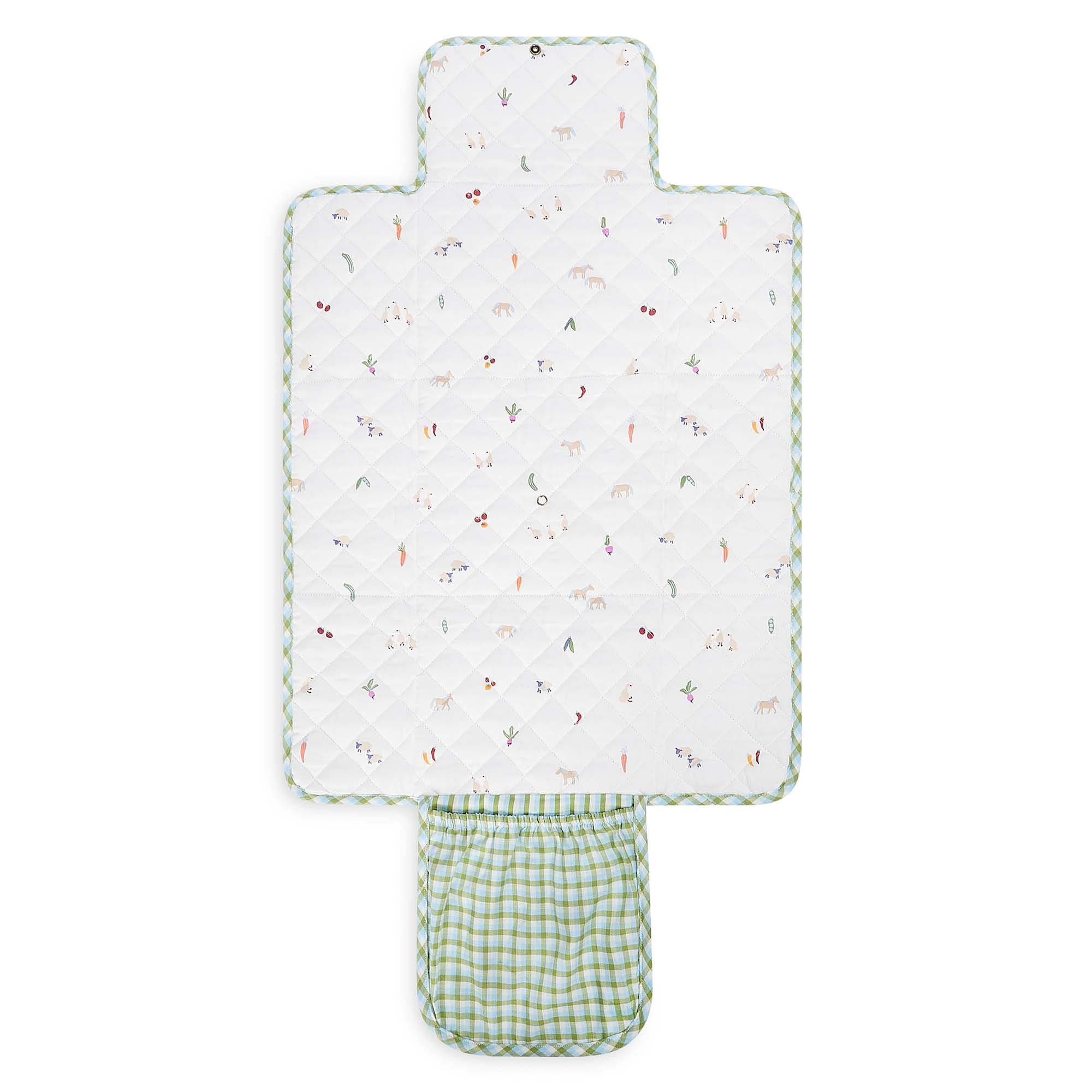 Cotton Travel Baby Changing Mat - Greenhouse Gingham