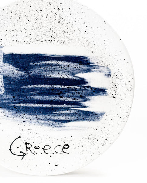 I AM GREEK - Hand Painted Ceramic Plate "HELLAS"