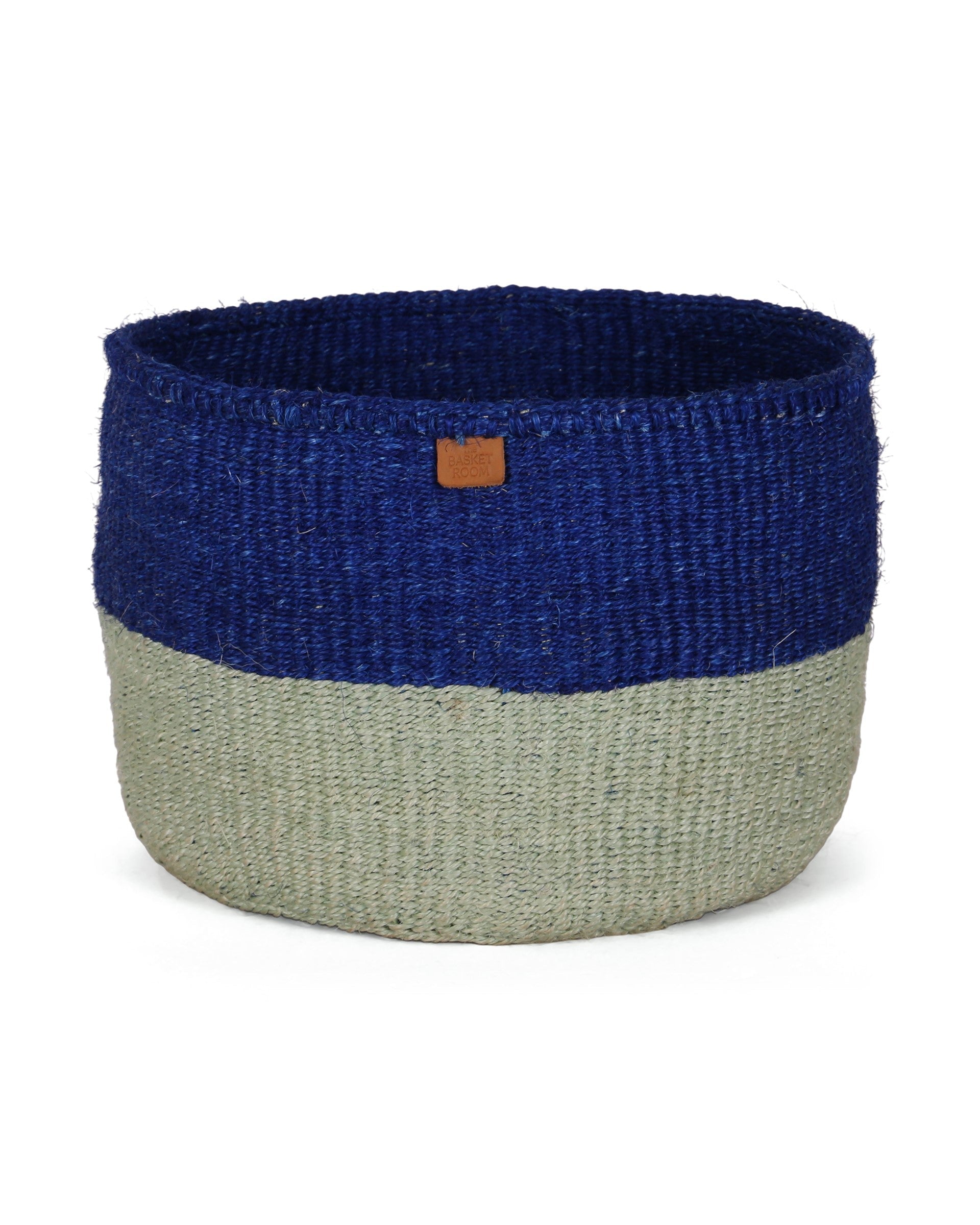 TIBA: True Blue and Sapling Green Colour Block Sisal Basket