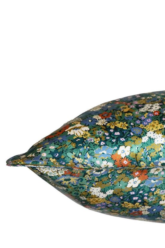 Silk Pillowcase made with Liberty Fabric THORPENESS BLUE GREEN
