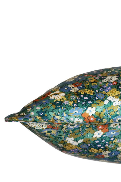 Silk Pillowcase made with Liberty Fabric THORPENESS BLUE GREEN