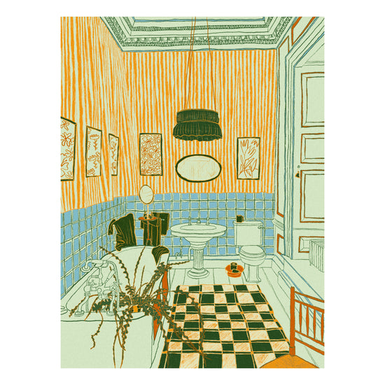 Stripey Bathroom - Fine Art Print