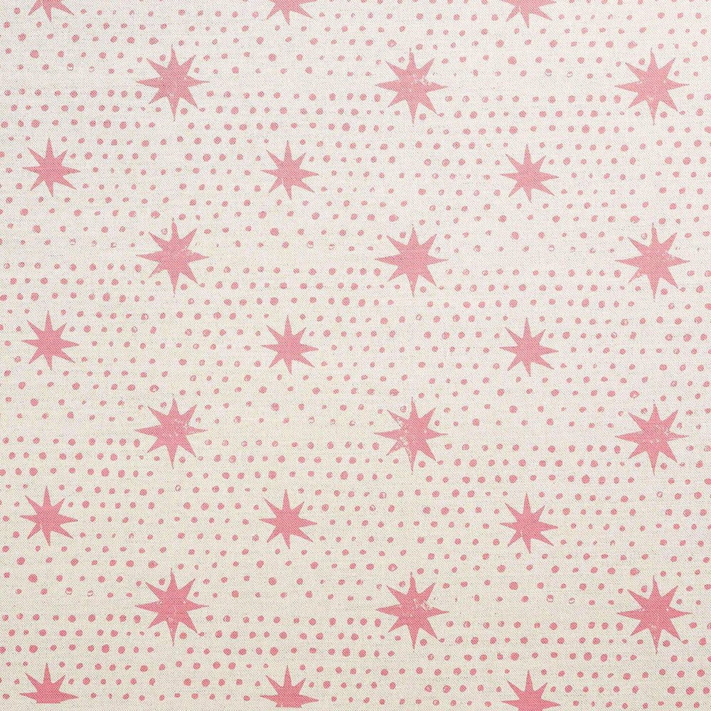 Spot & Star Printed Fabric Linen/Cotton Rose Sample