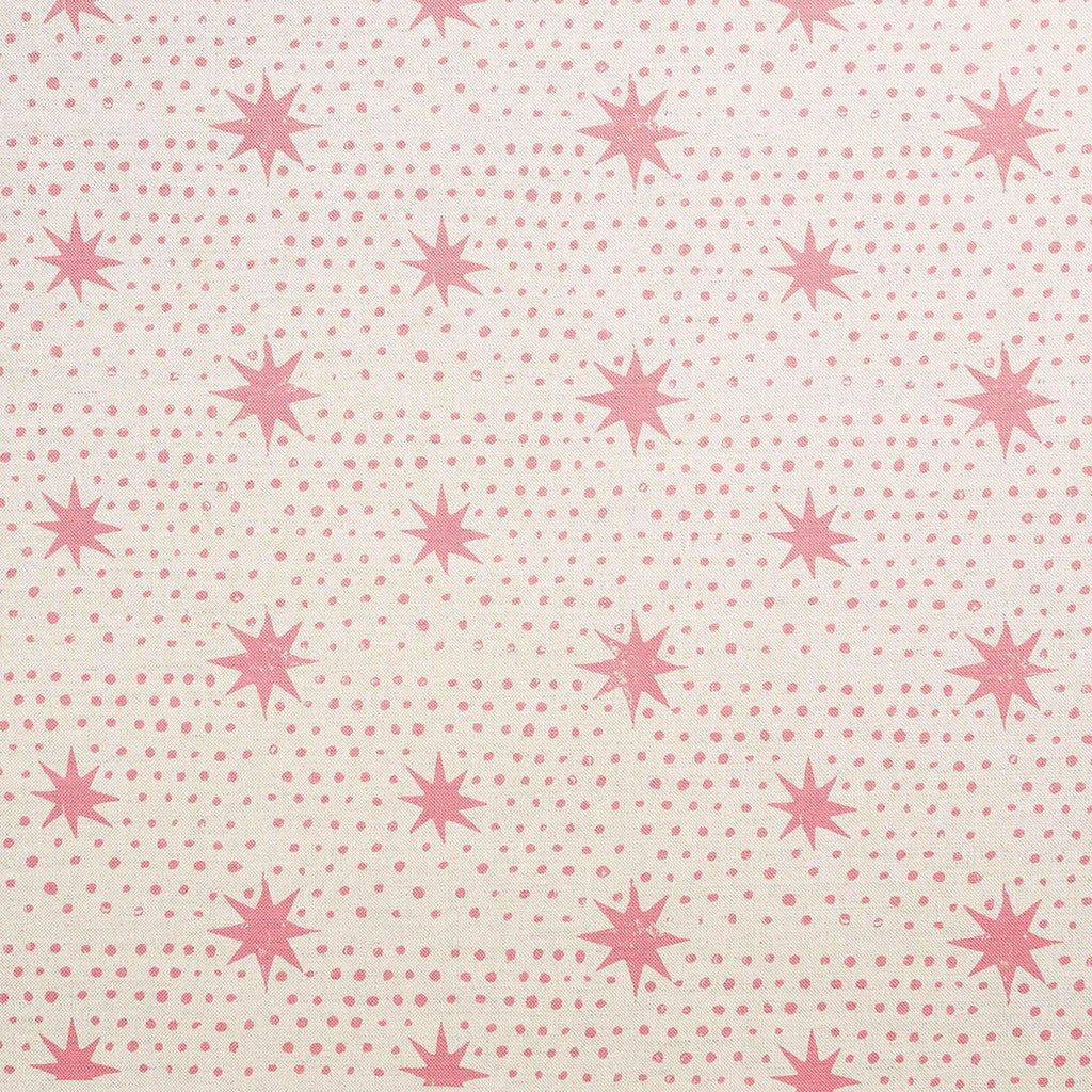 Spot & Star Printed Fabric Linen/Cotton Rose Sample