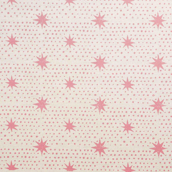 Spot & Star Printed Fabric Linen/Cotton Rose Sample