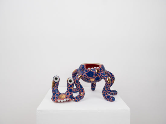 Odie Monster - Pink and Blue Spots with Gold
