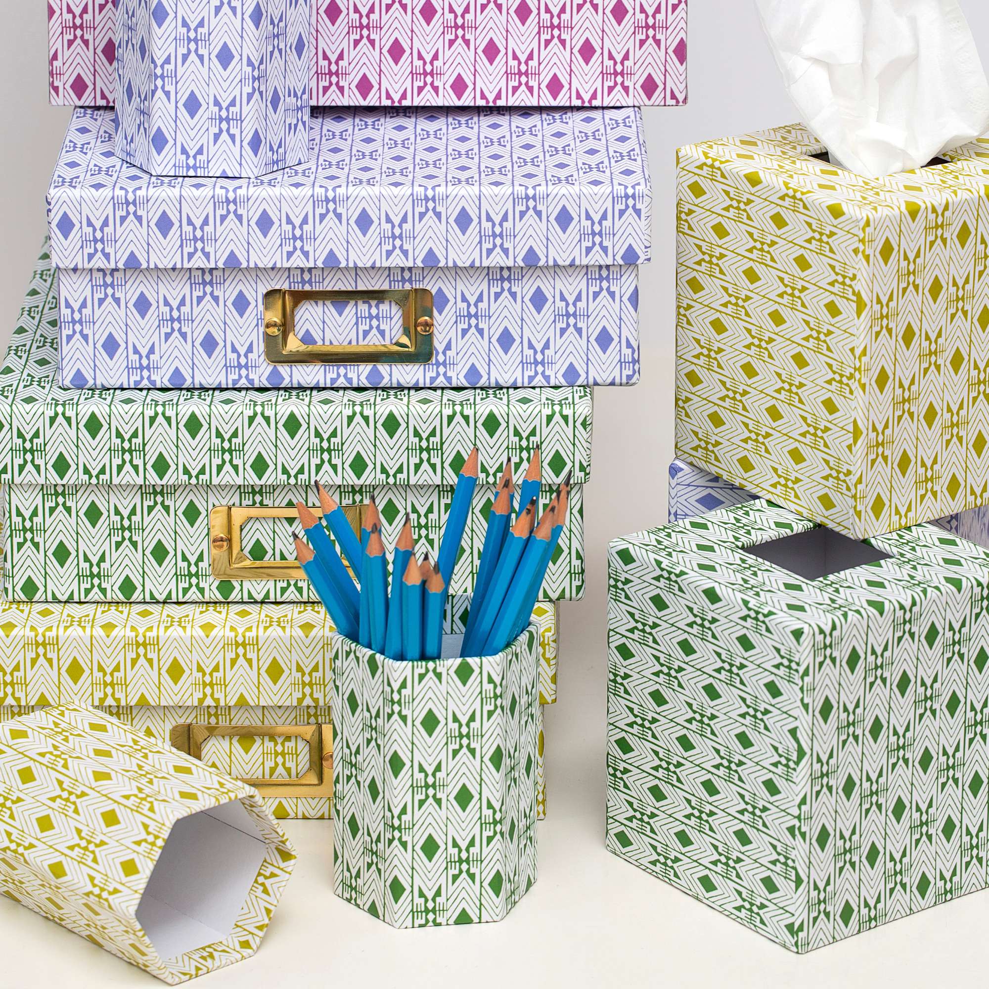 Tijan Maize Yellow Hexagonal Brush Pot