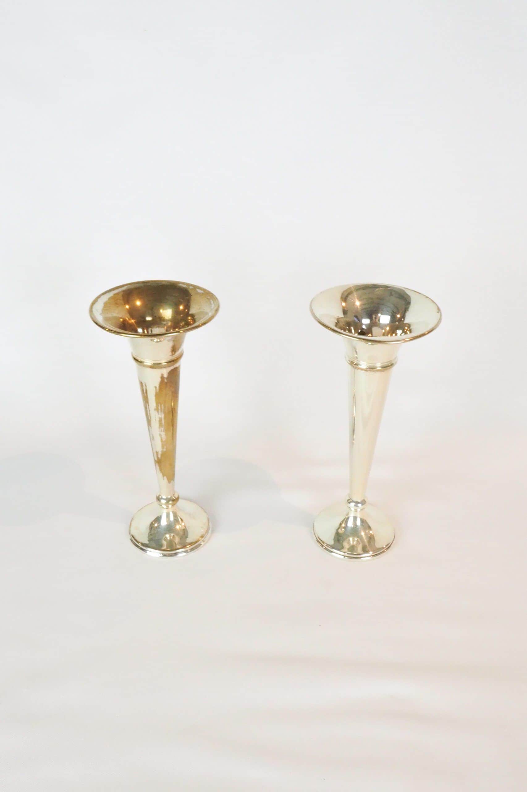 Vintage Silver Plated Bud Vases