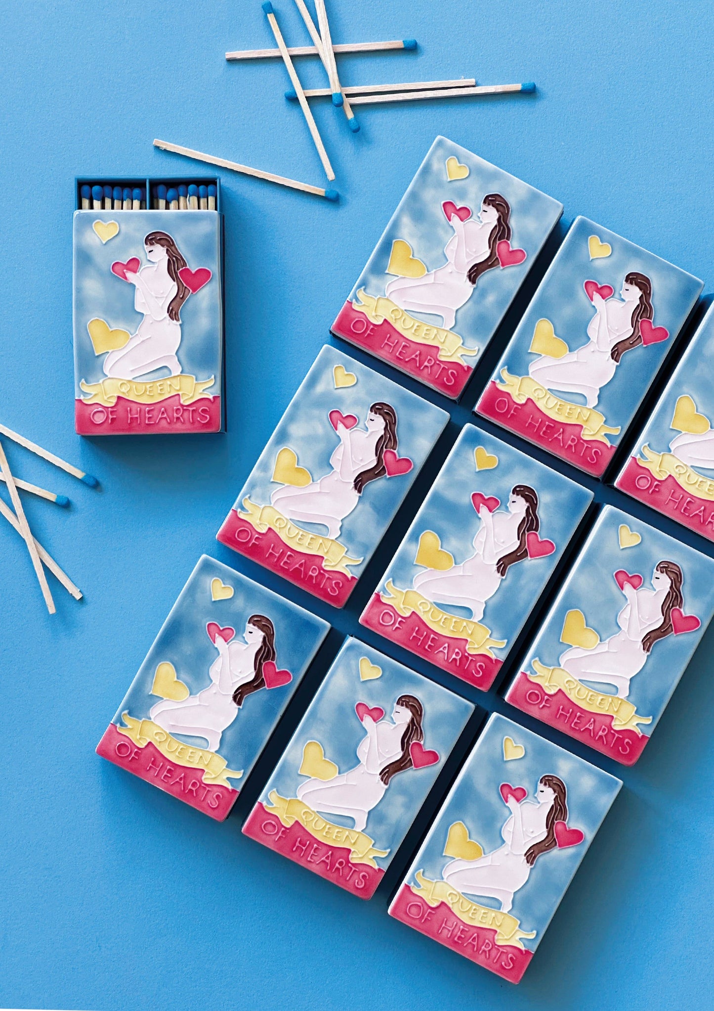 Queen of Hearts Ceramic Matchbox