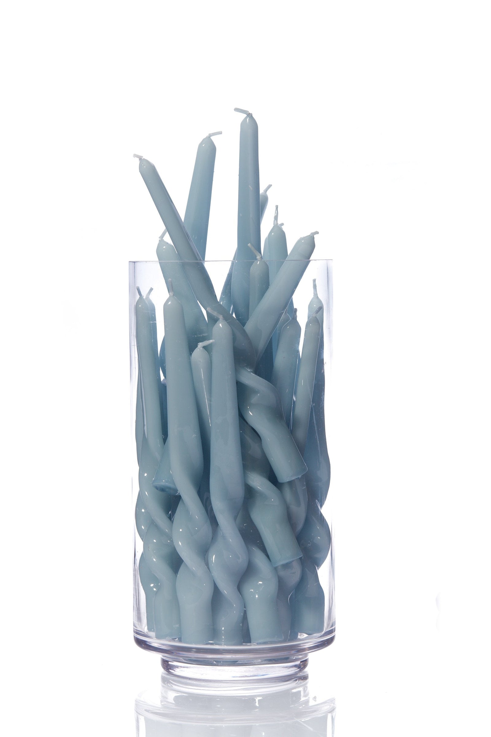 Twisted Taper Candlesticks | Cornflower Blue