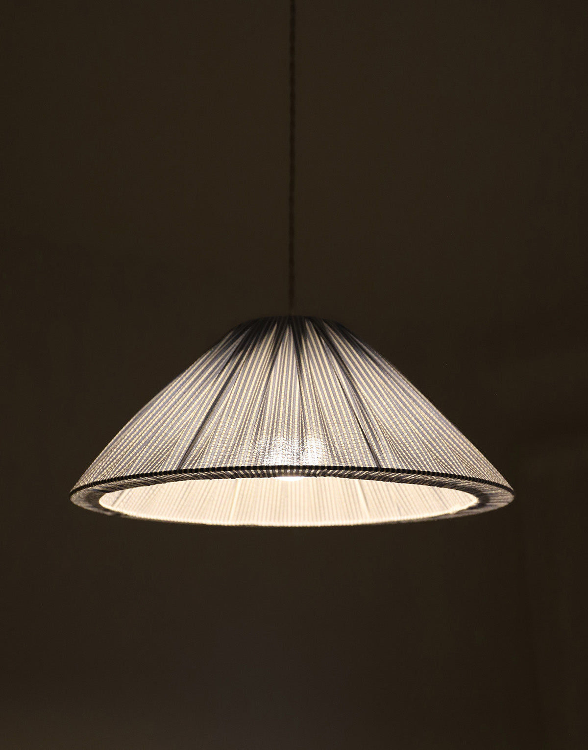 Malala "Marina" Conical Pendant Light with Fine Stripes