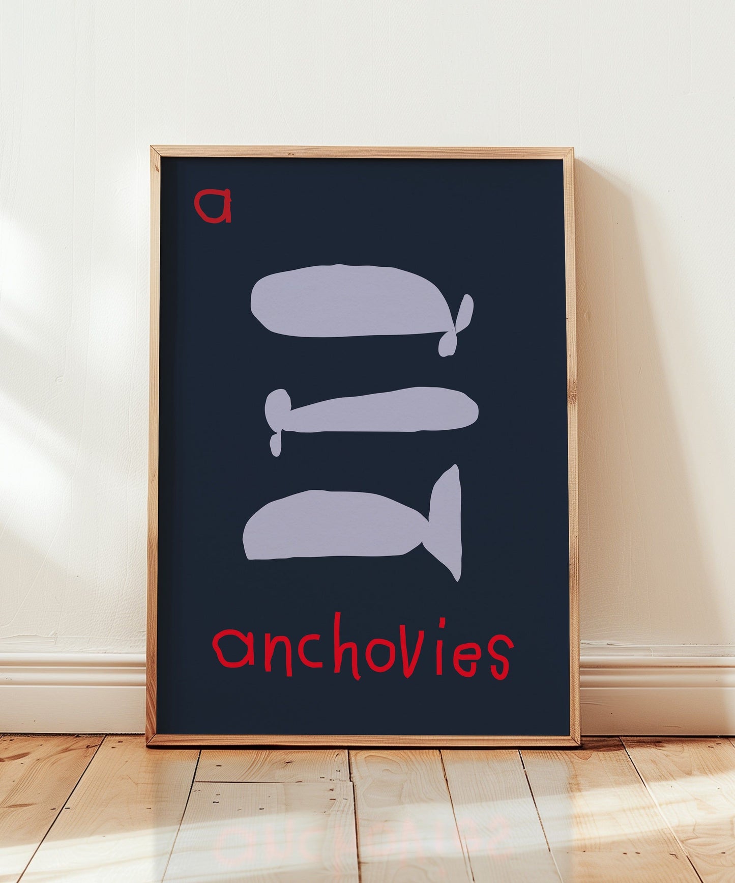 A for Anchovies Art Print