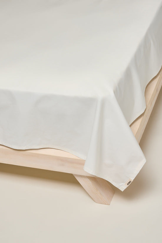 Sateen Organic Cotton Flat Sheet - Iridescent Ivory