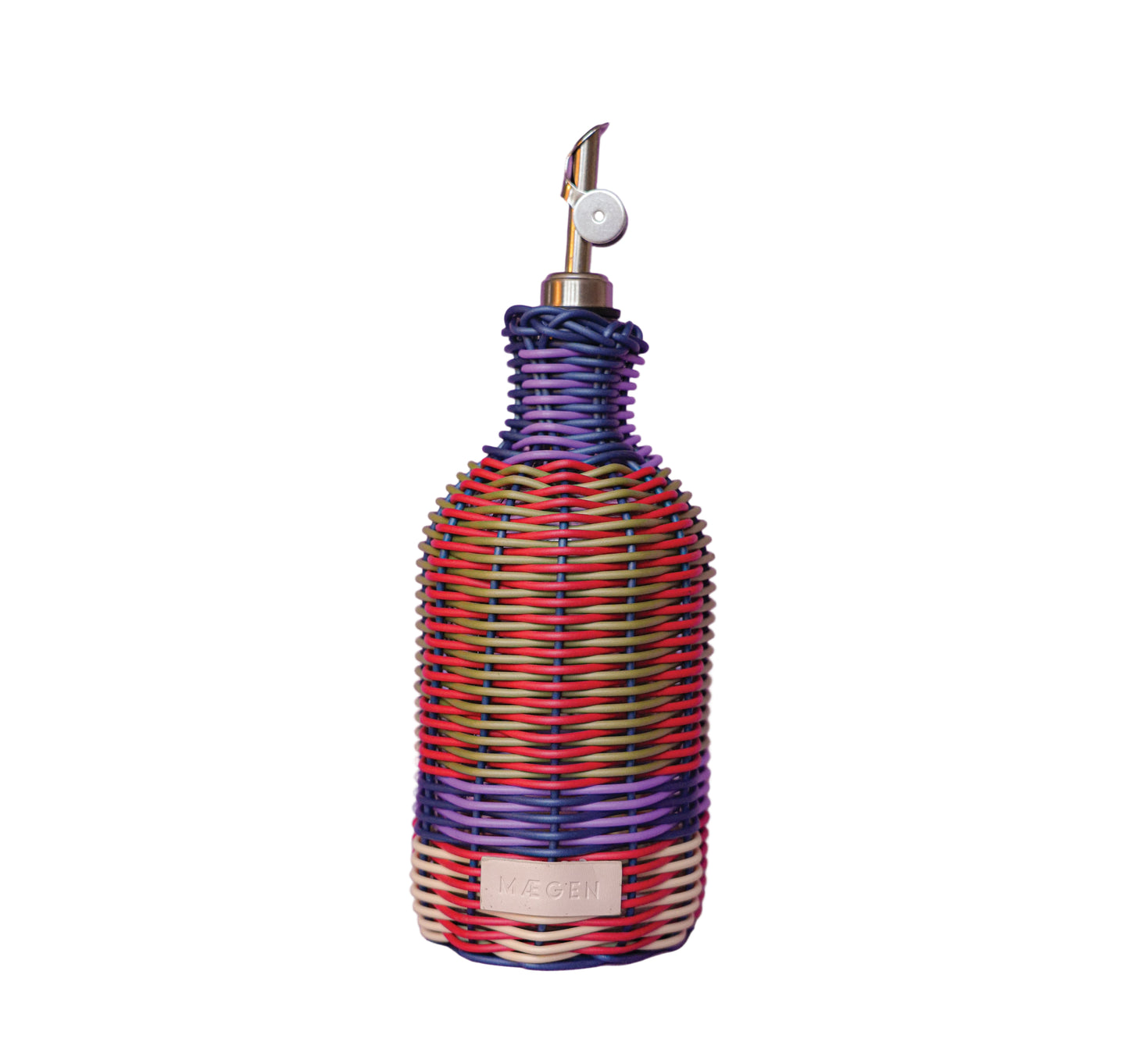 Woven Oil Pourer | Red & Olive