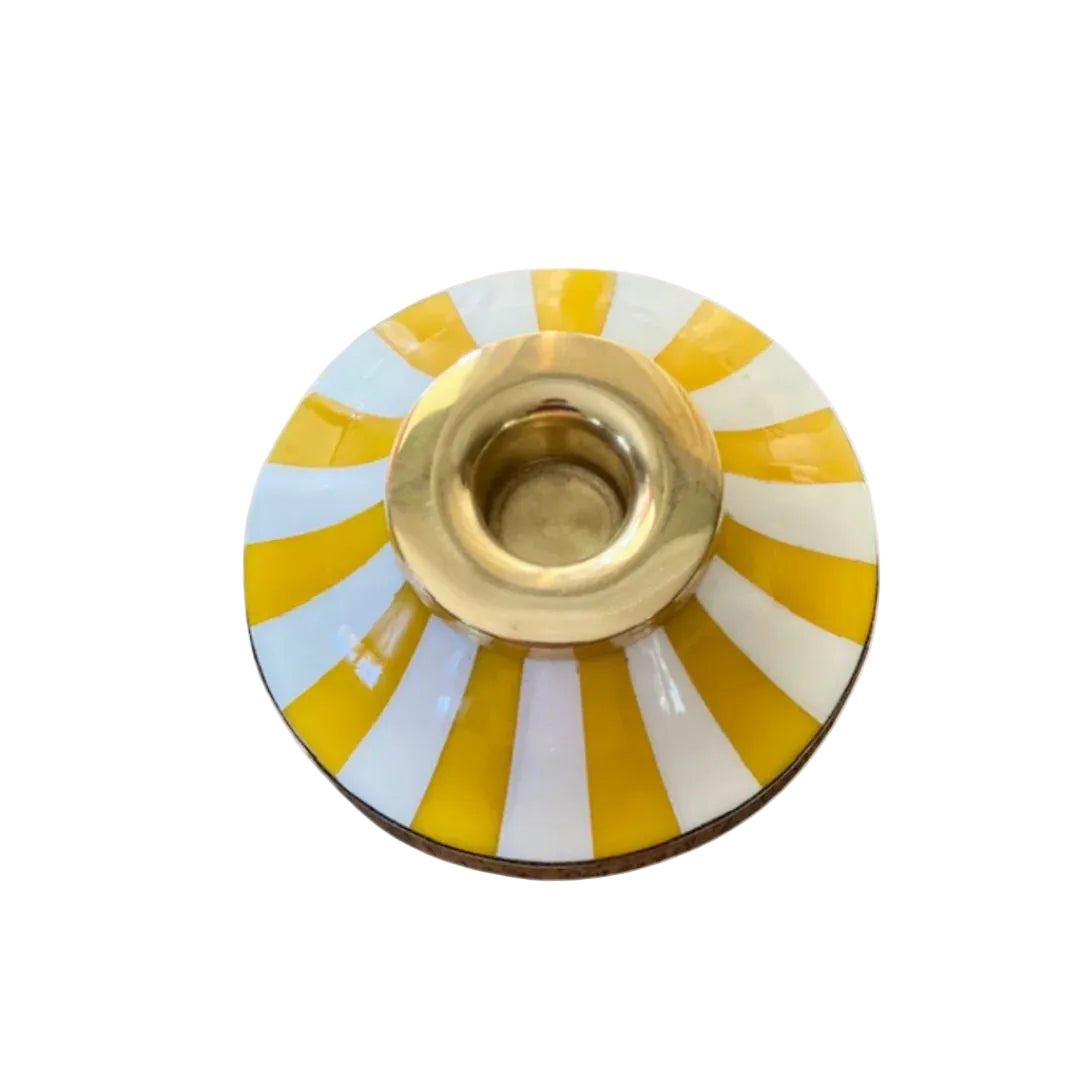 Circus Candleholder |  Yellow | Striped