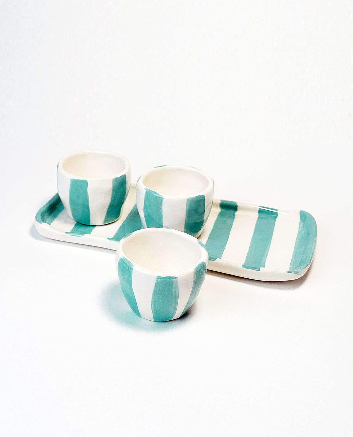 Espresso stripe SET with plate-