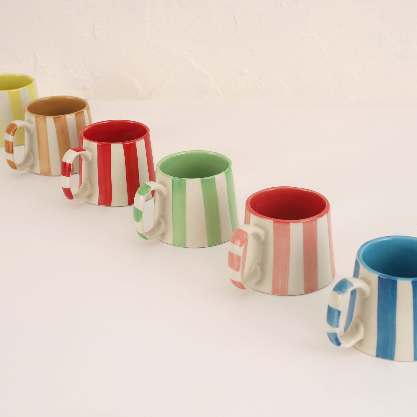 Ceramic Blue Stripe Coffee Cup - 220ml (SET OF 4)