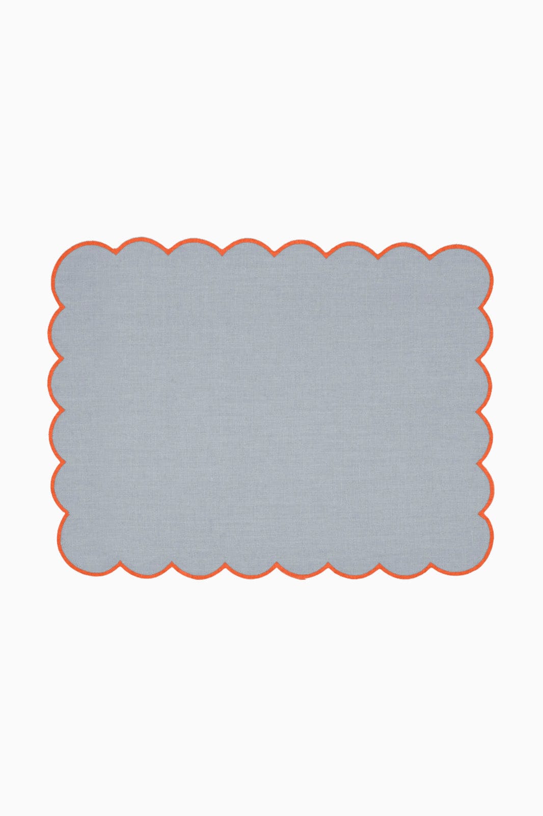 Zero-Waste Scalloped Linen Placemats Sky Blue - Set of 2
