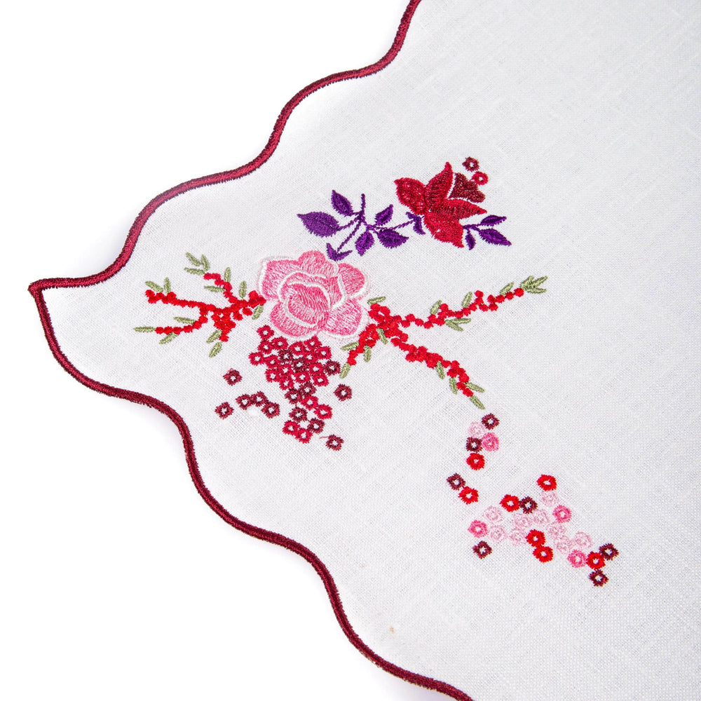 Roseraie et Baies Embroidered Napkin