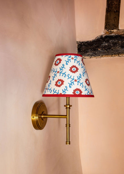Folk Flower Lampshade - Red / Blue