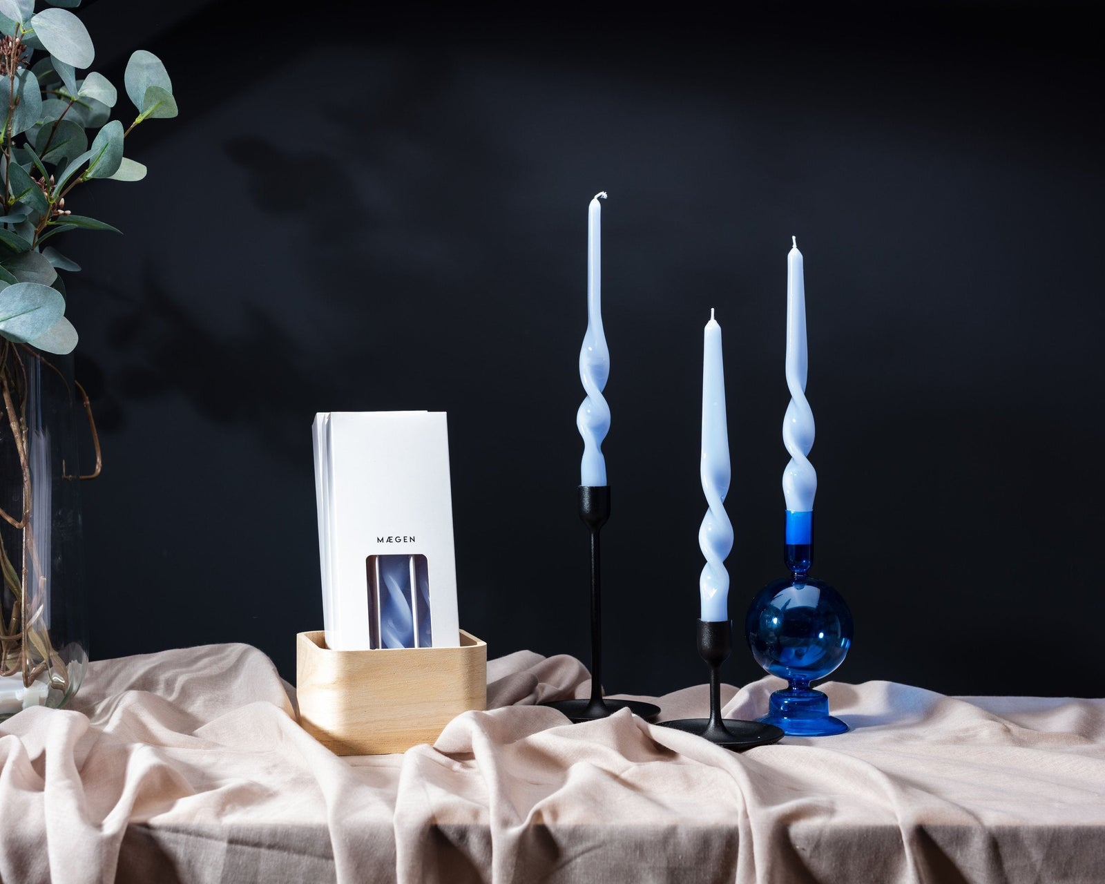 Twisted Taper Candlesticks | Cornflower Blue
