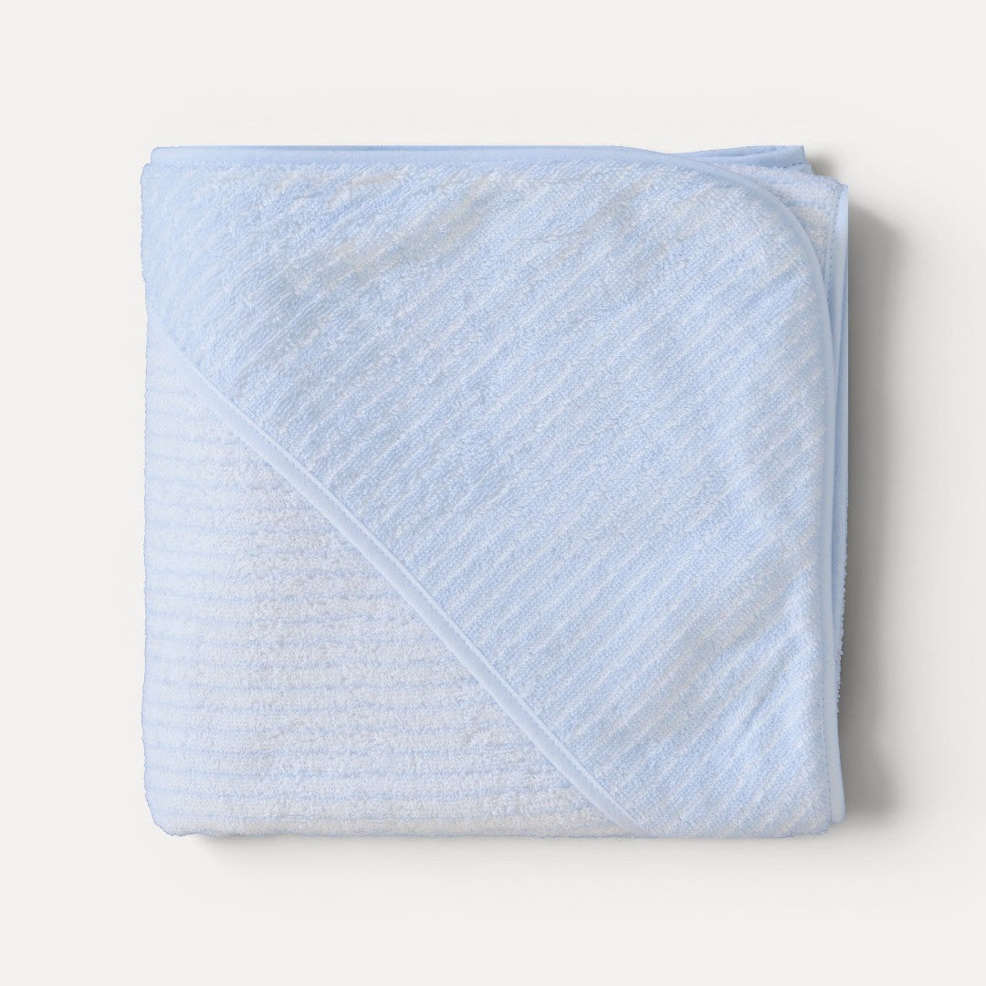 Light Blue Striped Baby Bath Towel