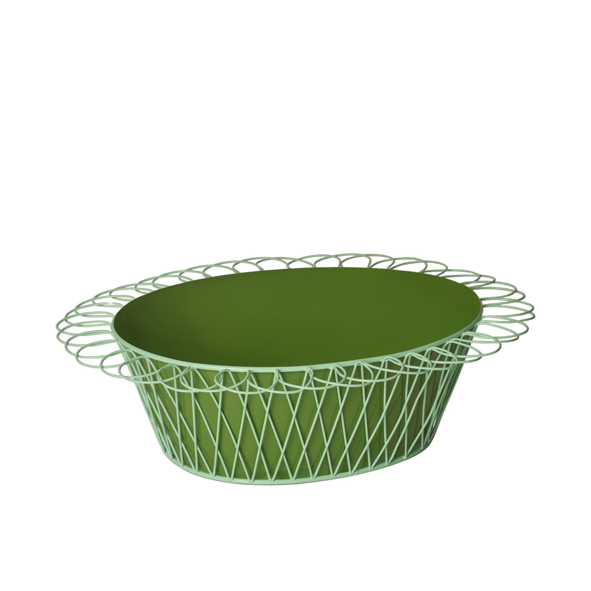 Wire Basket Planter | Apple Green & Turquoise