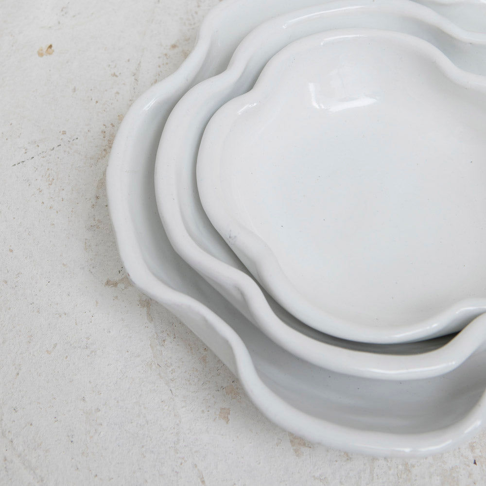 White Tangier Serving Bowl Large