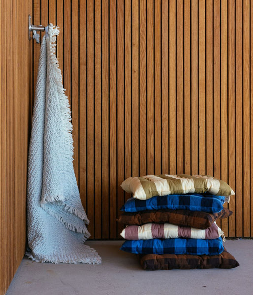 Seat Cushion Checked Blue
