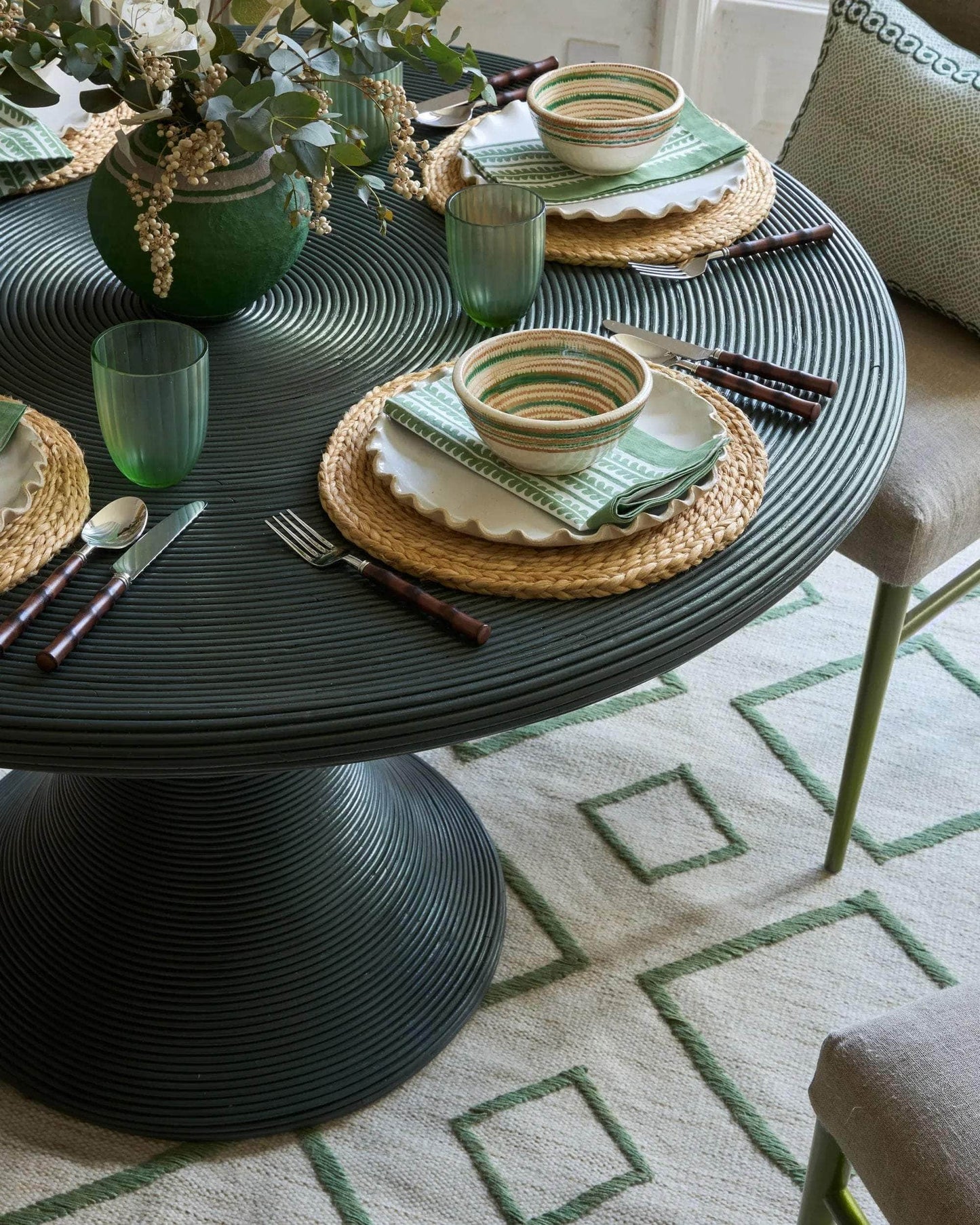 Rhombus Rug - Green