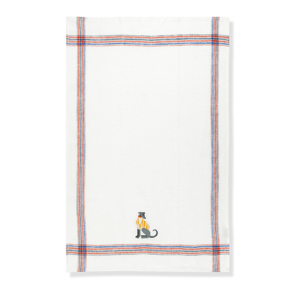 Kitchen Towel with Lurcher Embroidery