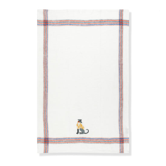 Kitchen Towel with Lurcher Embroidery