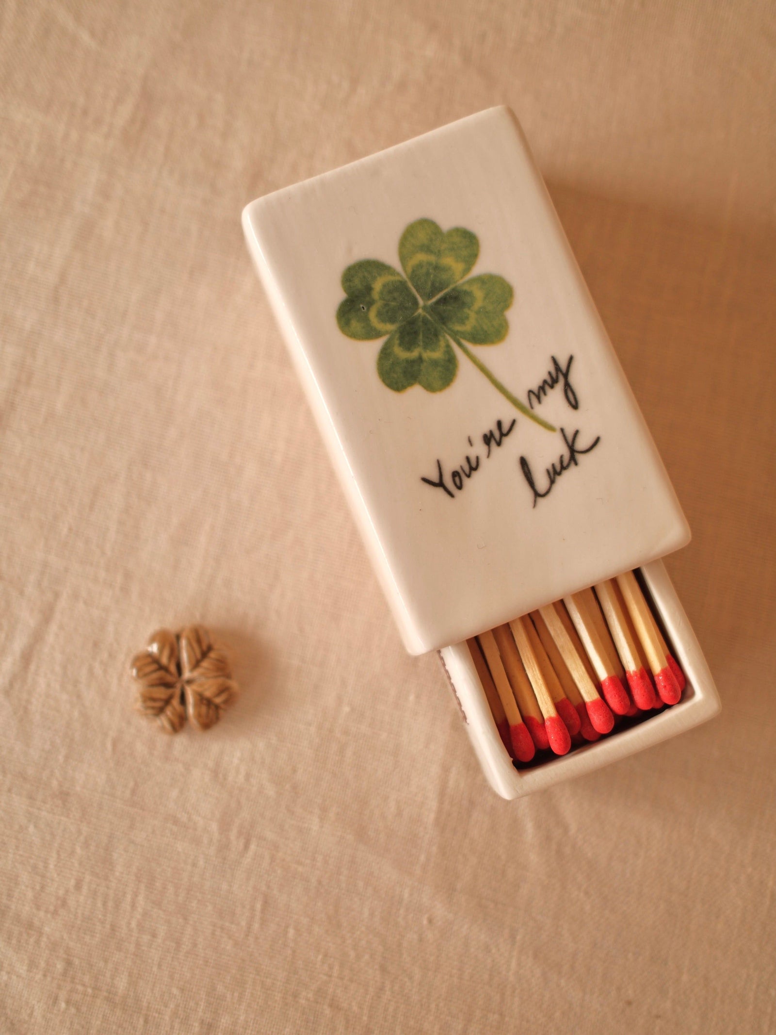 ‘Lucky Clover’ Ceramic Matchbox