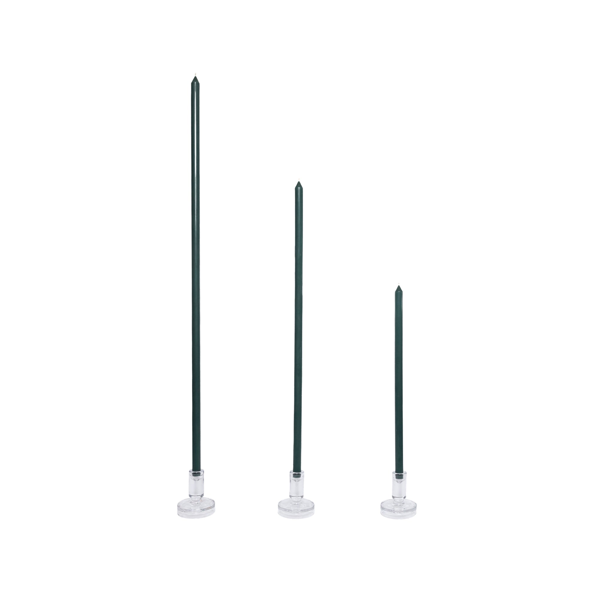 Forest Green Tapered METRE Candle Pair