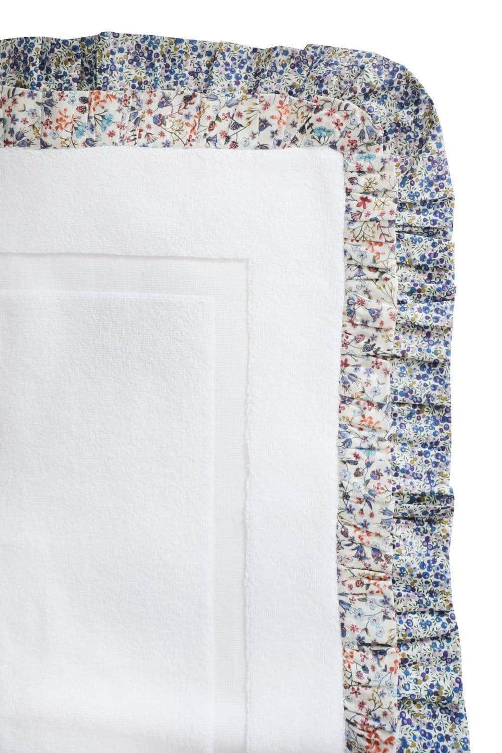 Ruffle Edge Bath Mat made with Liberty Fabric DONNA LEIGH & WILTSHIRE BUD