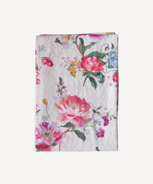Peony Bloom Linen Runner