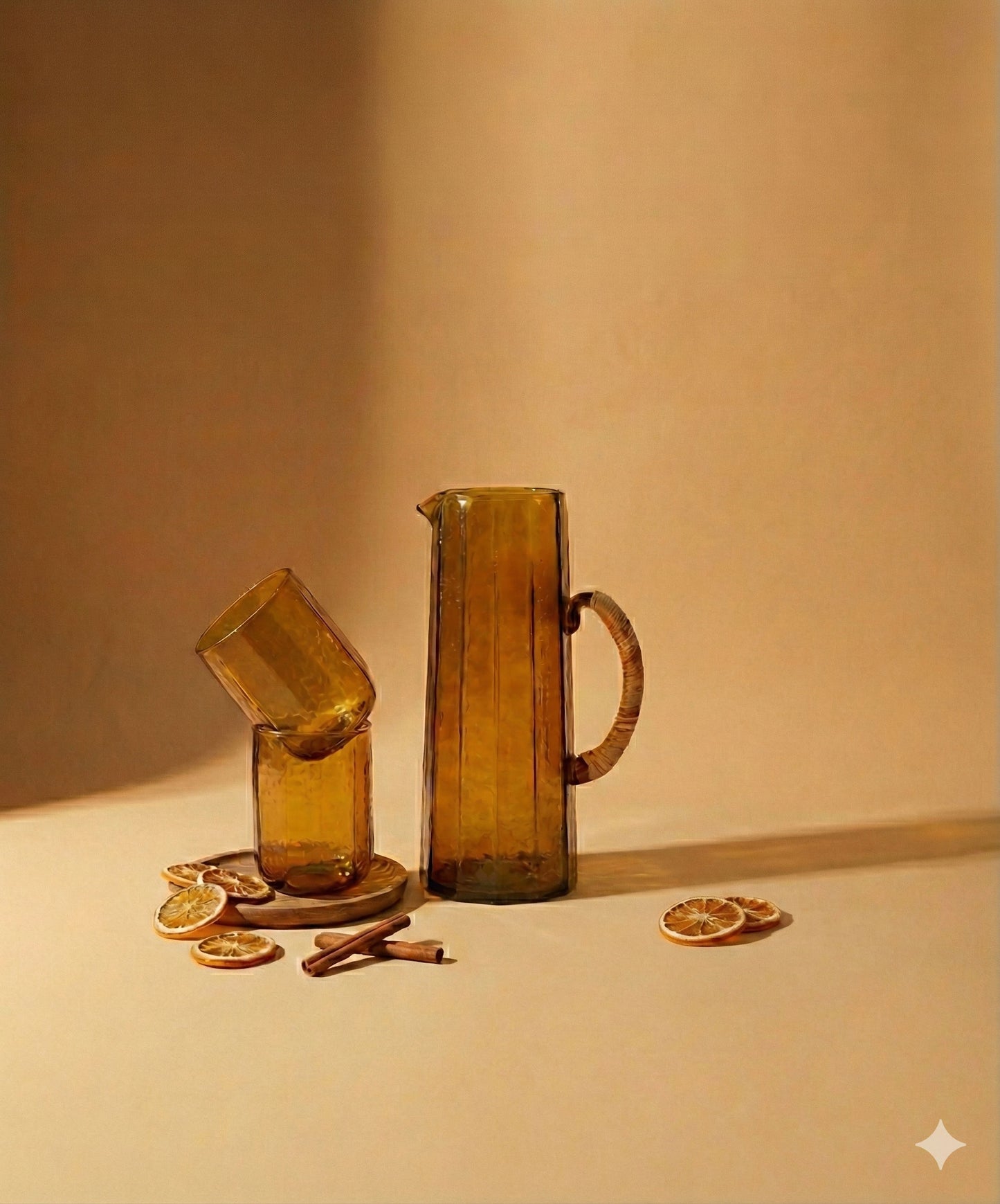 Hammered Water Glass , Brown - 4 X 3 Inches