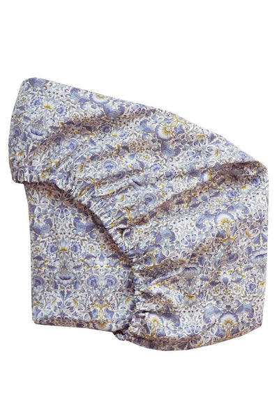 Fitted Sheet Made With Liberty Fabric Lodden China Blue