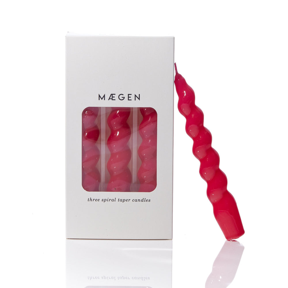 Spiral Taper Candle | Magenta Candlesticks