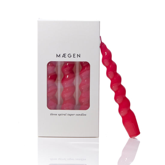 Spiral Taper Candle | Magenta Candlesticks