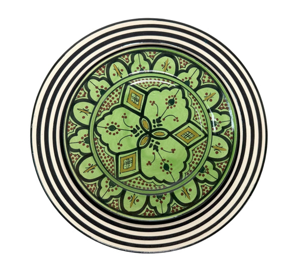 Large 30 cm Serving Plate - Black and White Bullseye