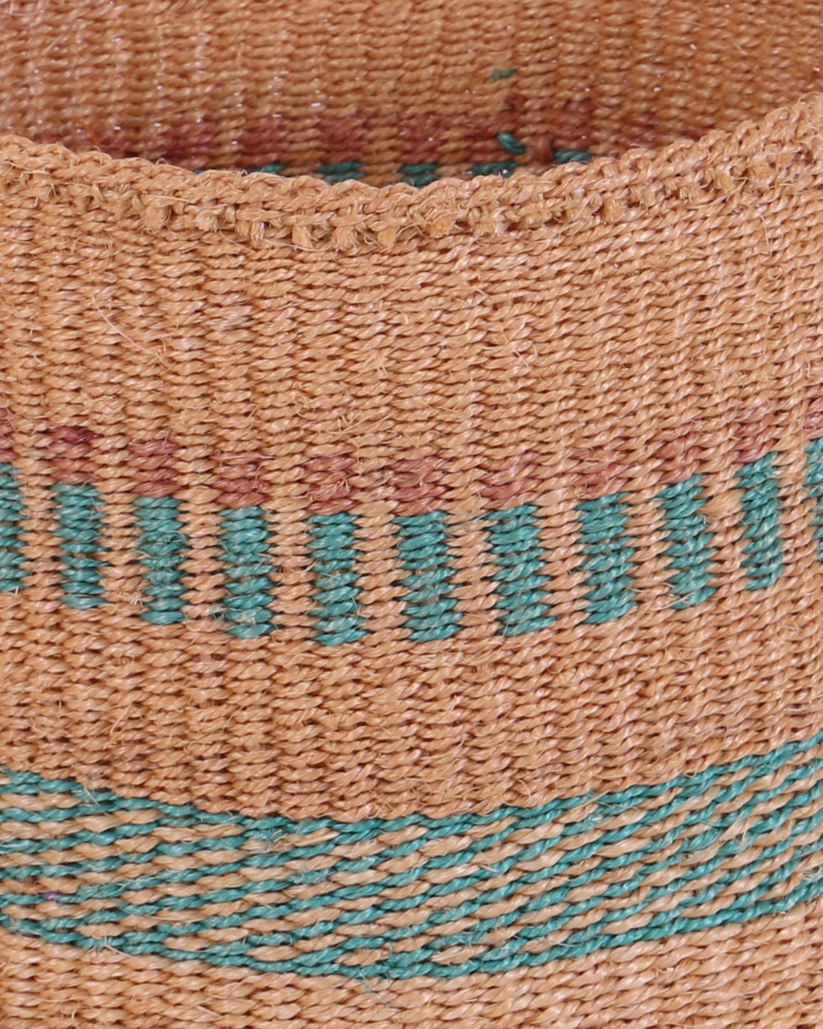 MANUFAA: Small Blue and Brown Sisal Basket