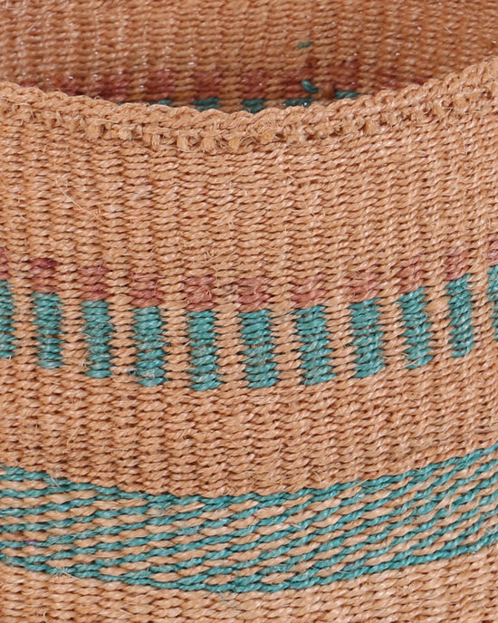 MANUFAA: Small Blue and Brown Sisal Basket