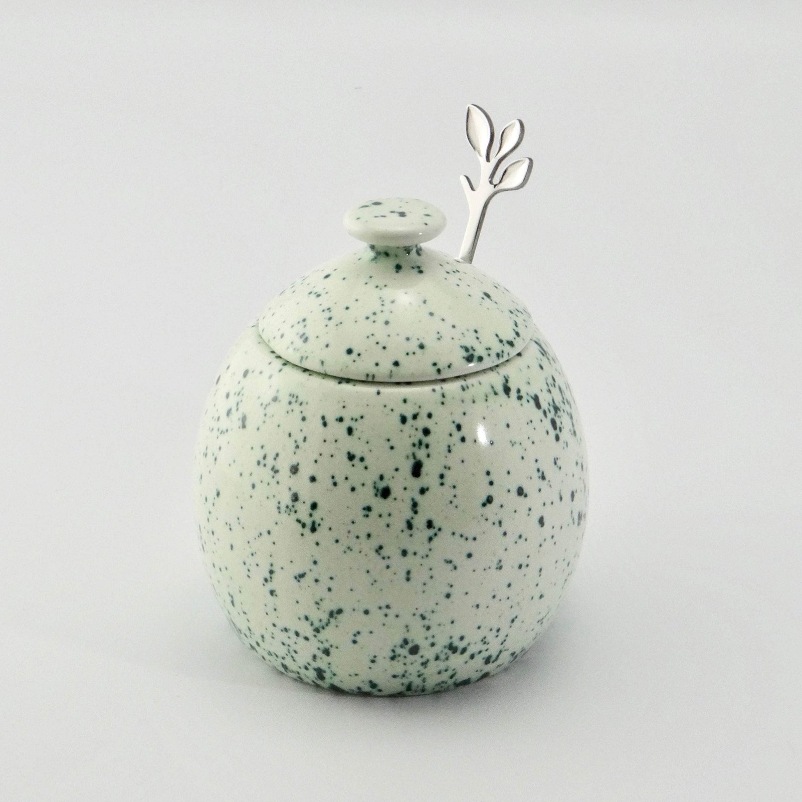 Butter Dish and Sugar Bowl set Speckled Green