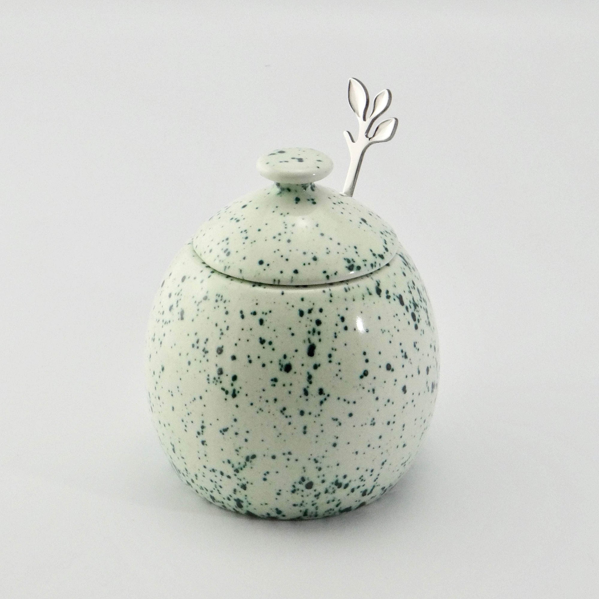 Butter Dish and Sugar Bowl set Speckled Green